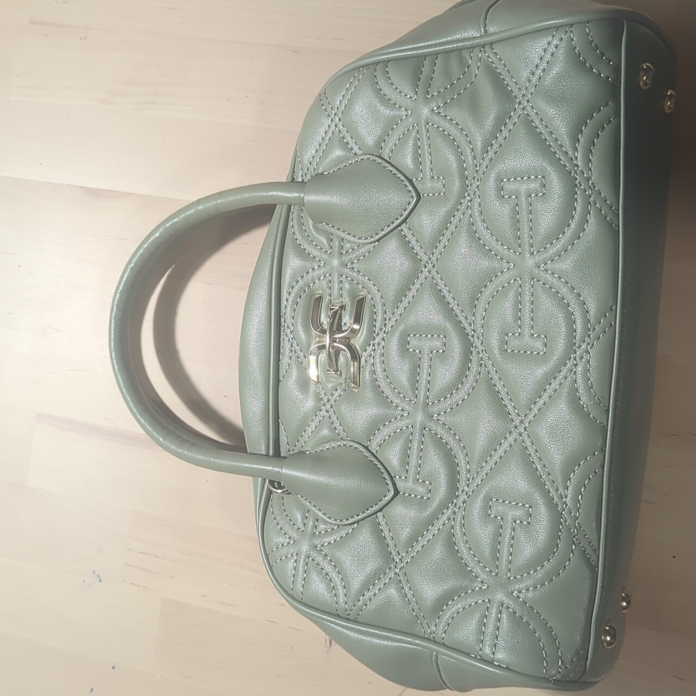 Sam Edelman Women's Elisa Monogram Quilt Satchel Crossbody Bayleaf NWT